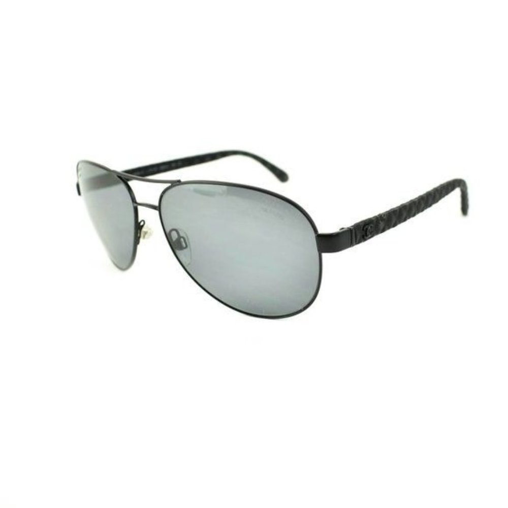 CHANEL: Black & Leather CC Polarized  Aviator (ko)